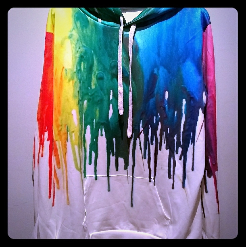 Melted color drip hoodie